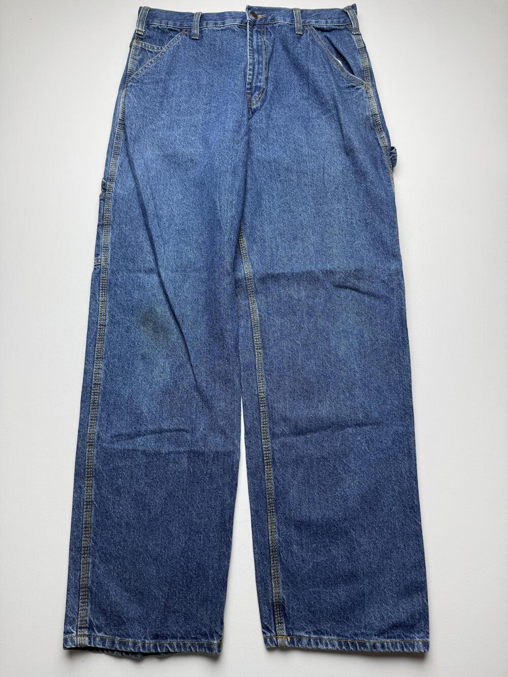 Rural King Jeans Mens 34x32 Blue Med Wash Denim Relaxed Straight Carpenter Work